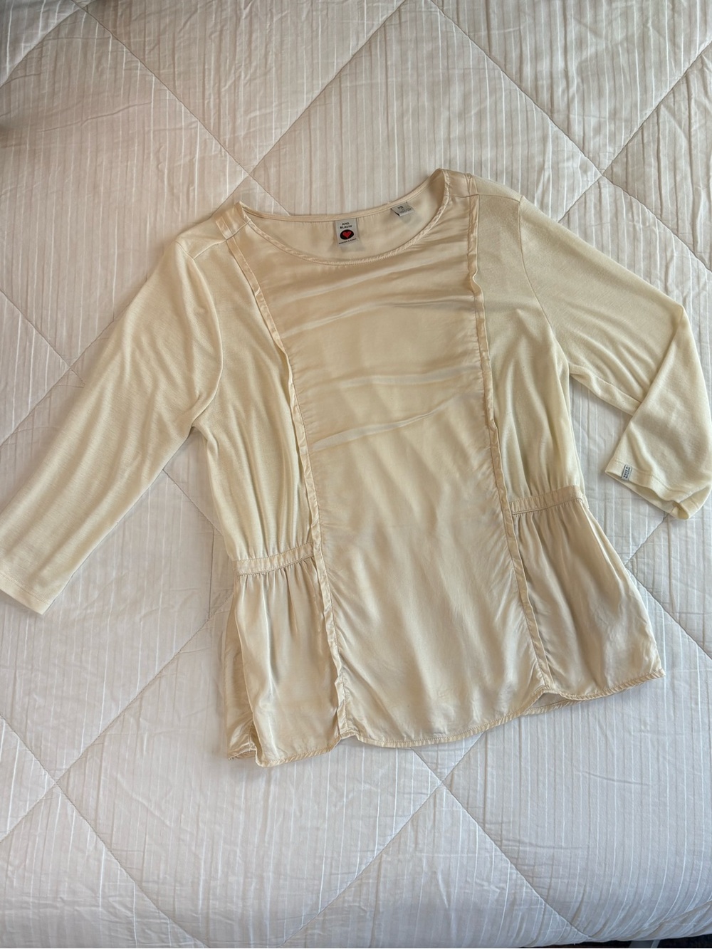 Scotch & Soda Tunic Blouse for women, medium, 3/4 sleeve tops, Ivory